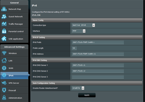 Image from setup within the RT-N66U router