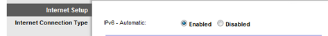 Image from router setup page showing IPv6 automatic being enabled